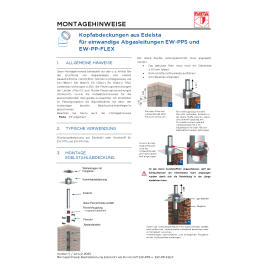 Montagehinweis EW-PPS und EW-PP-FLEX - Kopfabdeckung Edelstahl